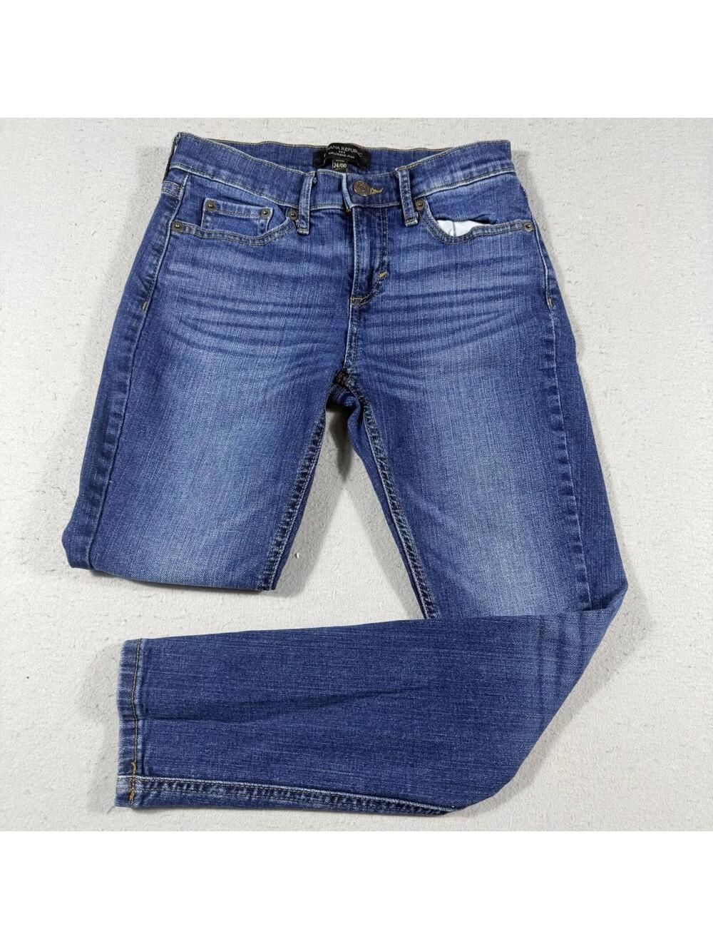 Banana Republic Girlfriend Jean Petite Women’s Size 24/00 Medium Wash Stretch